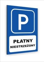 Tabliczka znak informacyjny nadruk 20x15 PARKING PŁATNY NIESTZREŻONY