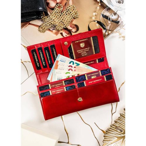 lakierowany portfel damski czerwony z ochroną rfid - peterson na Arena.pl