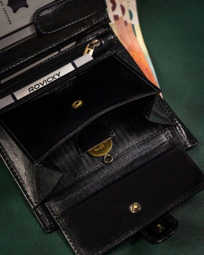 duży, skórzany portfel męski z systemem rfid - rovicky na Arena.pl