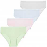 Majtki Dziewczęce Figi Bawełniane Gładkie MIX KOLOR 4-pak MORAJ 134-140