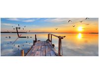 100X40CM ZEGAR DREWNIANY POMOST OBRAZ