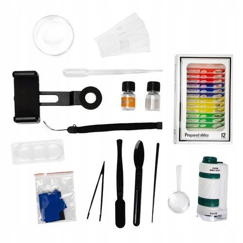 MIKROSKOP EDUKACYJNY DLA DZIECI 2W1 LABORATORIUM 60X/180X + AKCESORIA na Arena.pl