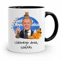 Kubek Czarny Donald Tusk Po Platforma Prezent Z Nadrukiem Ze Zdjęciem