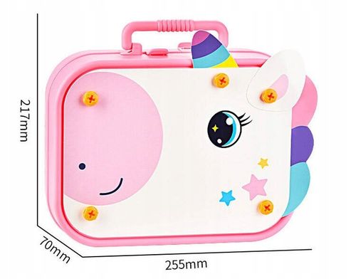 Klocki KONSTRUKCYJNE JEDNOROŻEC do skręcania 3D w walizce dla dzieci na Arena.pl