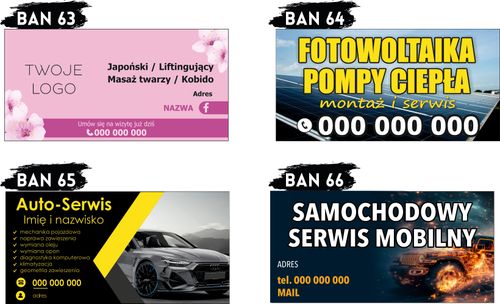 BANER OCZKOWANY reklamowy 100x50 cm różne wzory MECHANIK ELEKTRYK plandeka na Arena.pl