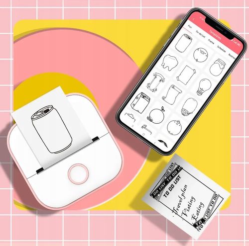 Phomemo T02 mini drukarka termiczna do zdjęć notatek etykiet różowa na Arena.pl