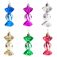 Bombki Cukierki Kolorowe Zawieszka Ozdoba Plastik Choinkę 6Szt