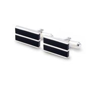 Spinki do mankietów czarne | Srebro 925 | ŚLUB