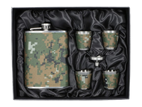 Zestaw Prezentowy Piersiówka + 4 Kieliszki Obszyte Skórą na Prezent Gentelo