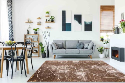 RUG/LU/TREX/MARBLE/BEIGE+BROWN/140x190 na Arena.pl