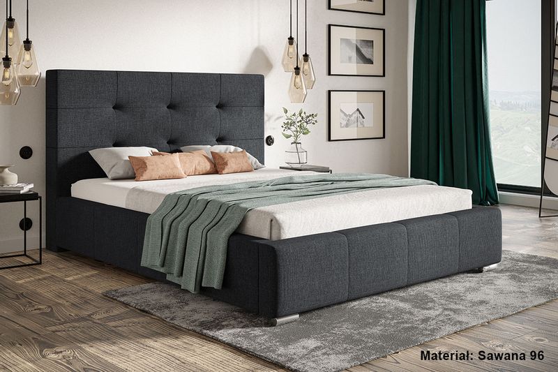 Łóżko tapicerowane LUX 5 160x200 ze  Stelażem i pojemnikiem zdjęcie 6