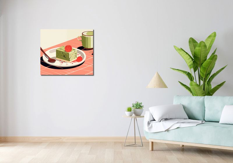 Obraz 70x60cm Deser Matcha zdjęcie 2
