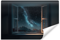 Fototapeta Widok Z Okna Na Zorzę Polarną Gwiazdy Efekt 3D 368cm x 254cm