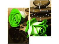 60X60CM ZEGAR WENGE LIMONKA OBRAZ DREWNO ŚCIAN KWADRAT