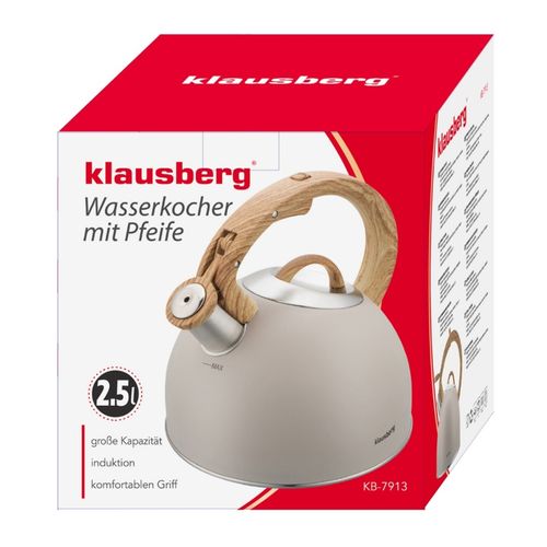 czajnik stalowy z gwizdkiem 2,5l klausberg kb-7913 na Arena.pl
