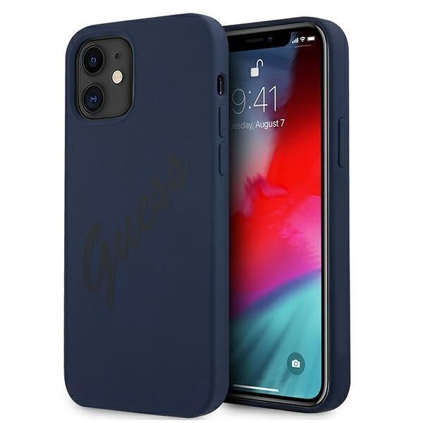 Guess GUHCP12SLSVSBL iPhone 12 mini 5,4" niebieski/blue hardcase Script zdjęcie 1