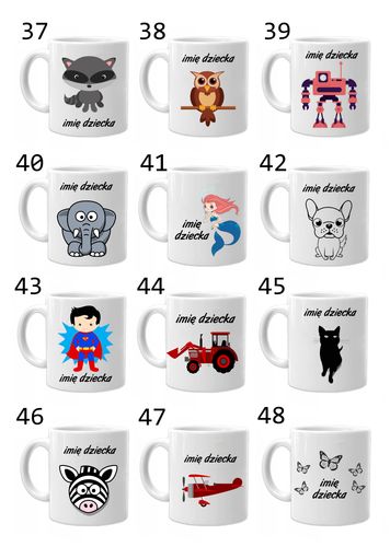 KUBEK Z NADRUKIEM PREZENT DLA CHŁOPCA DZIEWCZYNKI DZIECKA URODZINY WZORY na Arena.pl