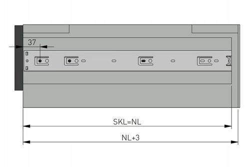 Prowadnica kulkowa H45 GTV PRO do szuflad 550 mm pełny wysuw udźwig na Arena.pl