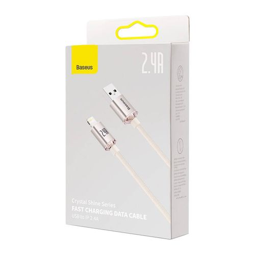 kabel usb do ip baseus crystal shine, 2.4a, 1.2m (różowy) na Arena.pl