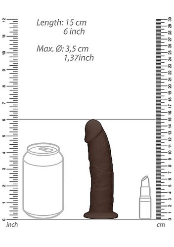 silicone dildo without balls - 15,3 cm - brown na Arena.pl
