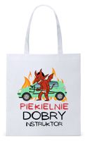 Torba Biała Eco Shopper Dla Instruktora Prezent Z Nadrukiem Ze Zdjęciem