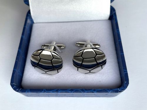 Modne eleganckie spinki do mankietów EXC Srebrna Piłka chromowane na Arena.pl