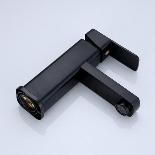 BATERIA ŁAZIENKOWA UMYWALKOWA KRAN DO UMYWALKI NISKI NABLATOWY CZARNY na Arena.pl