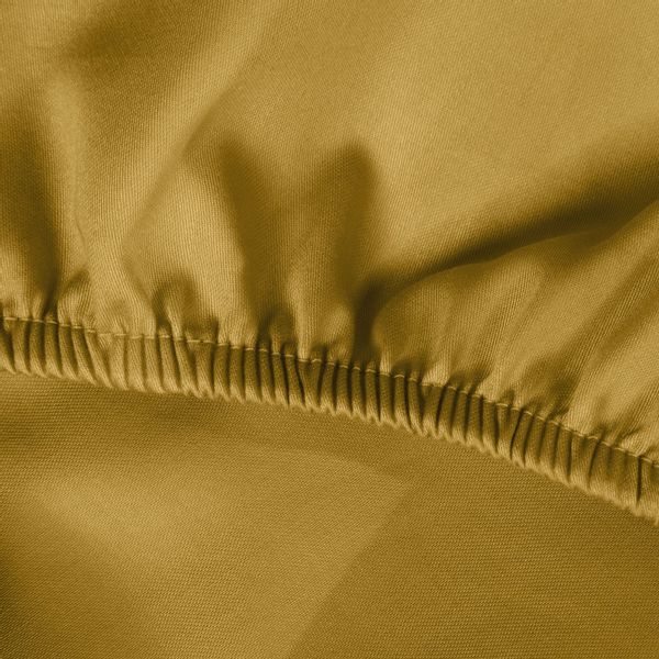 Prześcieradło satynowe z gumką NOVA3 100x200 Eurofirany musztardowy zdjęcie 5