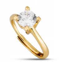 pozłacany pierścionek z cyrkonią - peterson