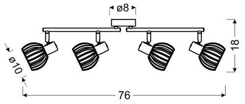 Atarri listwa 4x25W E14 biały+drewno na Arena.pl