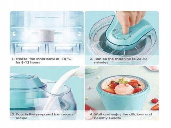 MASZYNA DO LODÓW AMZDEAL BL1450C NIEBIESKA PYSZNE LODY SORBETY LODZIARNIA zdjęcie 5