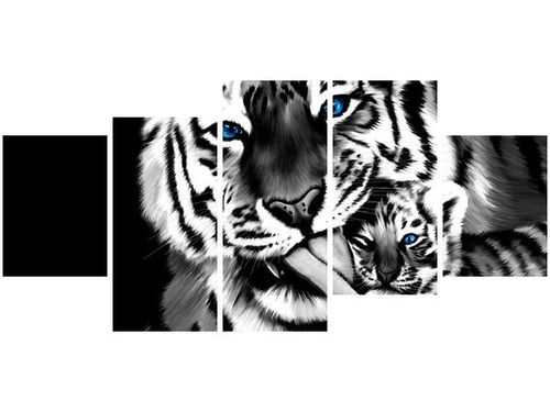 70CM 150CM OBRAZ 5 ELEM TYGRYSY ŚCIENNY na Arena.pl