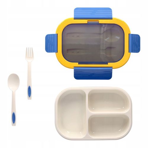 ŚNIADANIÓWKA LUNCHBOX 3 PRZEGRÓDKI SZTUĆCE LUNCH BOX POJEMNIK ŚNIADANIE na Arena.pl