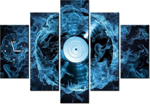 105CM 150CM ZEGAR 5 ELEM PŁYTA WINYLOWA BŁĘKICIE DRUK OBRAZ na Arena.pl