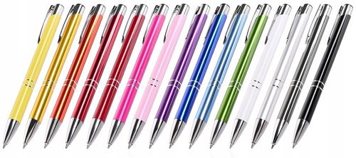 DŁUGOPISY REKLAMOWE Z GRAWEREM LOGO TWÓJ NAPIS CZARNY WKŁAD GRAWER 100 szt. na Arena.pl