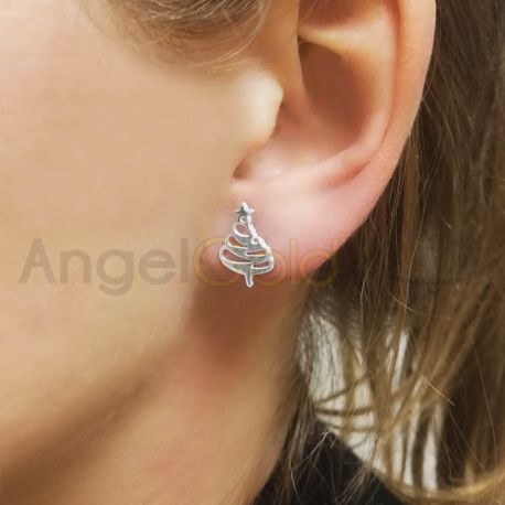 SREBRNE KOLCZYKI CHOINKI SREBRO PRÓBY 925 zdjęcie 2