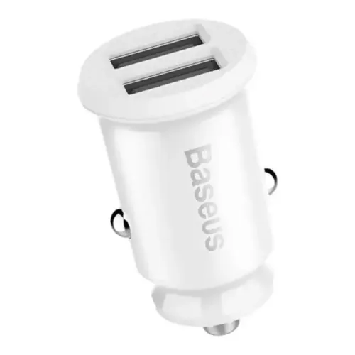 ładowarka samochodowa baseus grain 2x usb 5v 3.1a (biała) na Arena.pl
