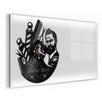 Zegar Ścienny z płyty winylowej na lustrze BARBER SHOP 10 wzorów 59x29cm