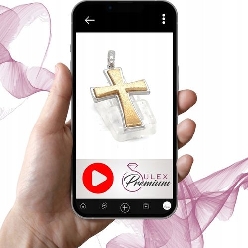 Krzyżyk Męski Srebrny Pozłacany Rodowany Elegancki Wysoka Jakość Srebro 925 na Arena.pl