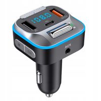 TRANSMITER ŁADOWARKA SAMOCHODOWA BLUETOOTH FM AUX JACK SAMOCHODOWY USB C