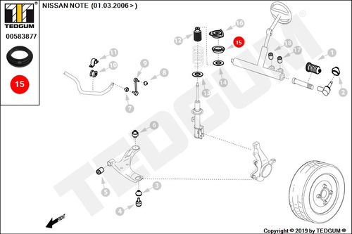 NISSAN NOTE ŁOŻYSKO MOCOWANIA AMORTYZATORA E11 na Arena.pl