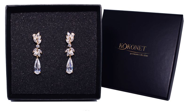 Kolczyki ślubne ROSIE gold zdjęcie 1