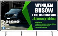 BANER REKLAMOWY 200x100cm plandeka duży wybór różne wzory WYNAJEM BUSÓW