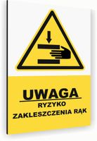 Tabliczka znak informacyjny 40x30 Biała RYZKO ZAKLESZCZENIA Nierdzewna