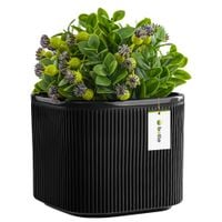 Doniczka osłonka ceramiczna Czarna 14,5 cm H13,5 cm Połysk Nowoczesna