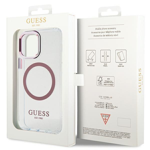 Etui Guess do iPhone 12, iPhone 12 Pro, Różowy, MagSafe zdjęcie 8