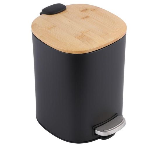 Zestaw łazienkowy 2-elementowy - kosz na śmieci i stojak 2w1 - czarny - Yok na Arena.pl