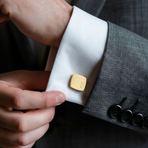 Prezent dla Niego Złote Spinki do koszuli inicjały na Arena.pl