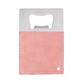 Otwieracz do butelek 5,5 x 8,5 cm ze stali i skóry do sublimacji - różowy