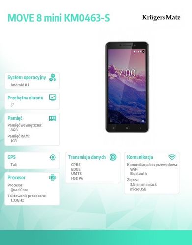 Smartfon MOVE 8 mini szary na Arena.pl